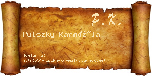 Pulszky Karméla névjegykártya